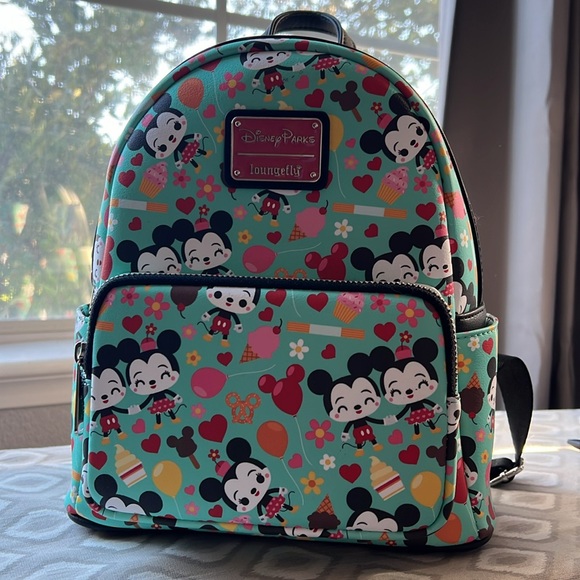 NWT DISNEYLAND MICKEY AND MINI LOUNGEFLY BACKPACK DISNEY PARK main image 7